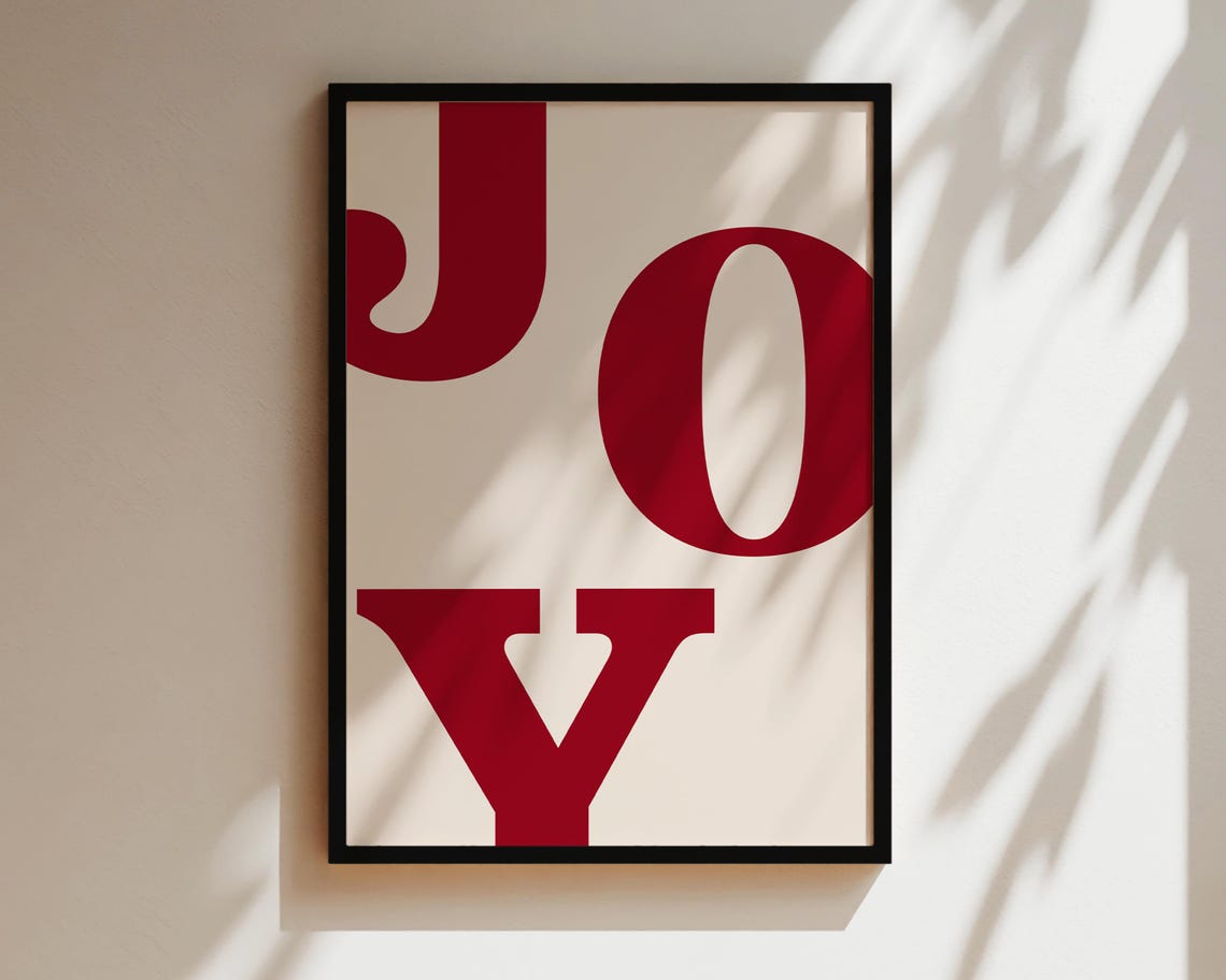 Joy Print, Winter Christmas Wall Art Poster Print - Image 2