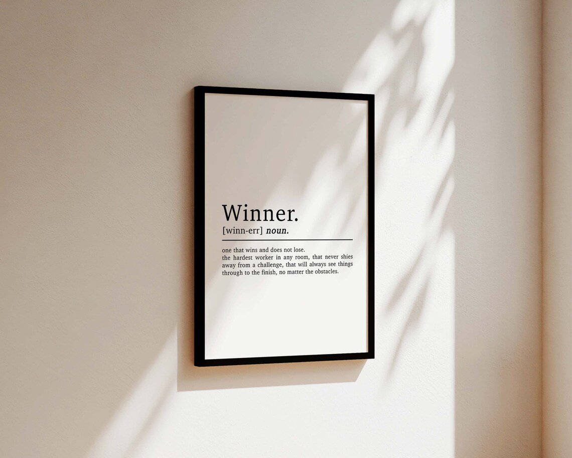Winner Definition Inspirational Quote, Office Decor - Image 3
