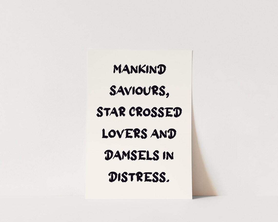 Mankind Saviours Star Crossed Lovers Literary Tropes Humor Wall Art - Image 3