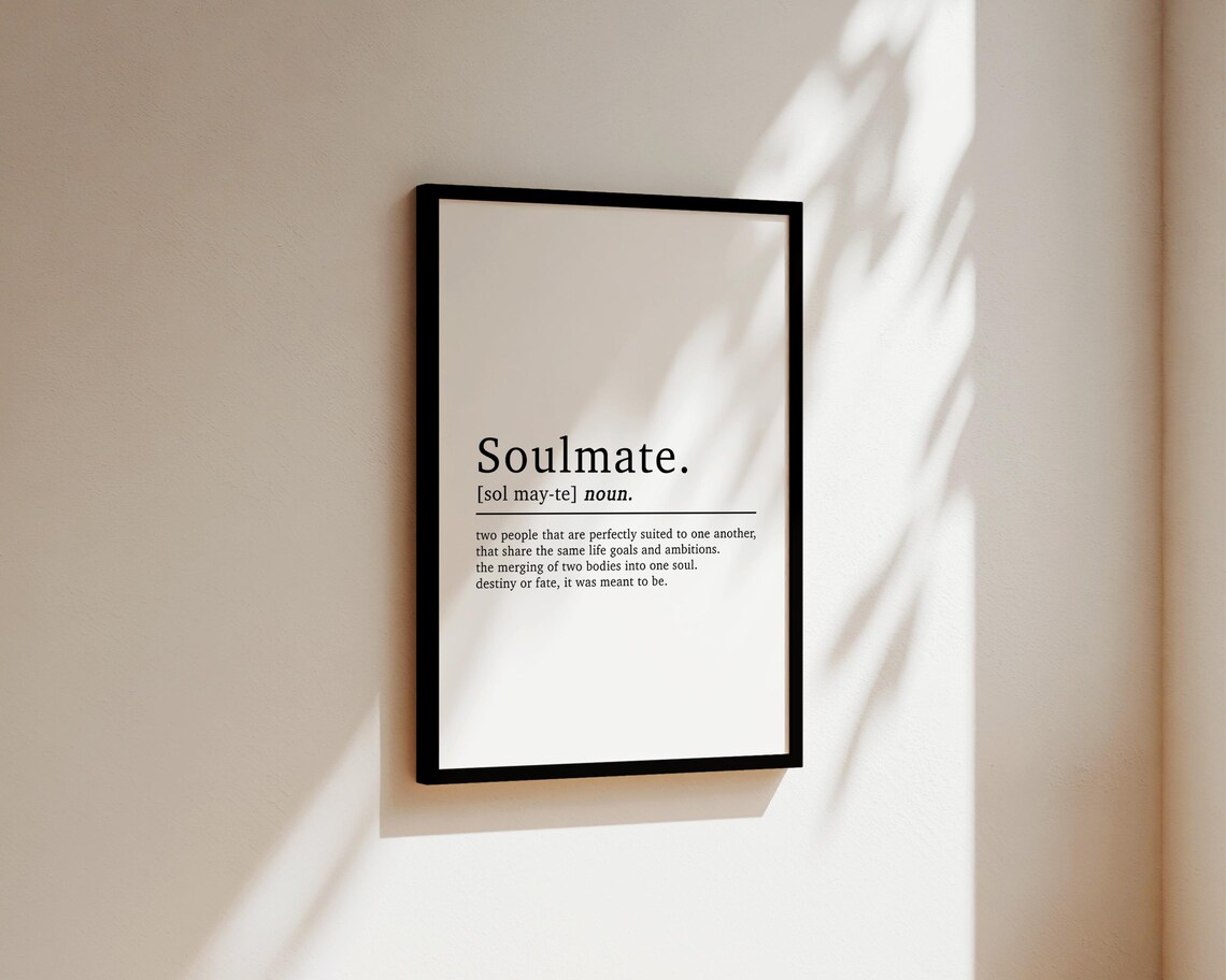 Soulmate Definition Quote Art Print, Love and Anniversary - Image 2