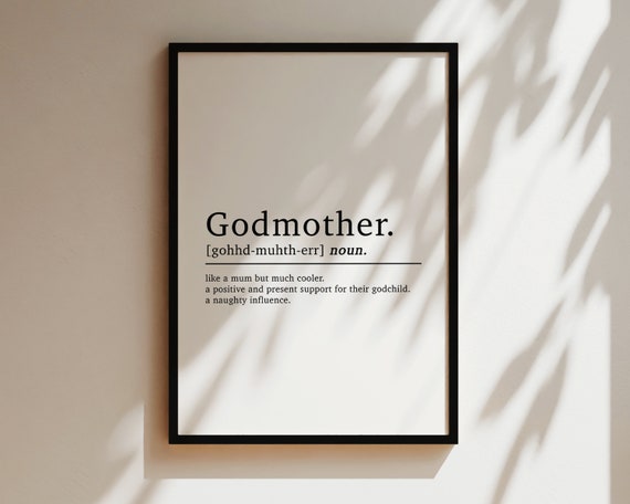Godmother Gift Godmother Definition Gift For Godmother Godmother Print Fairy Godmother Godparents Wall Art Godmum Gifts Gifts For Her
