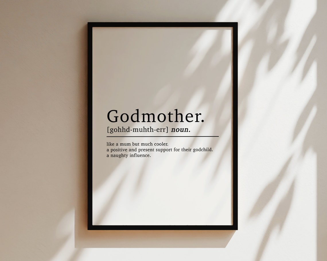Godmother Gift Godmother Definition Gift For Godmother Godmother Print Fairy Godmother Godparents Wall Art Godmum Gifts Gifts For Her