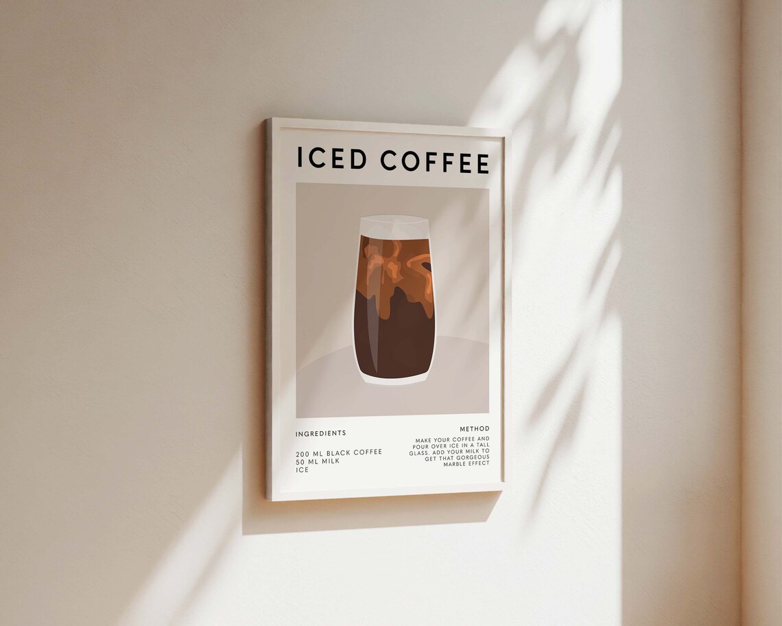 Iced Coffee Poster, Kitchen Wall Art - Image 2