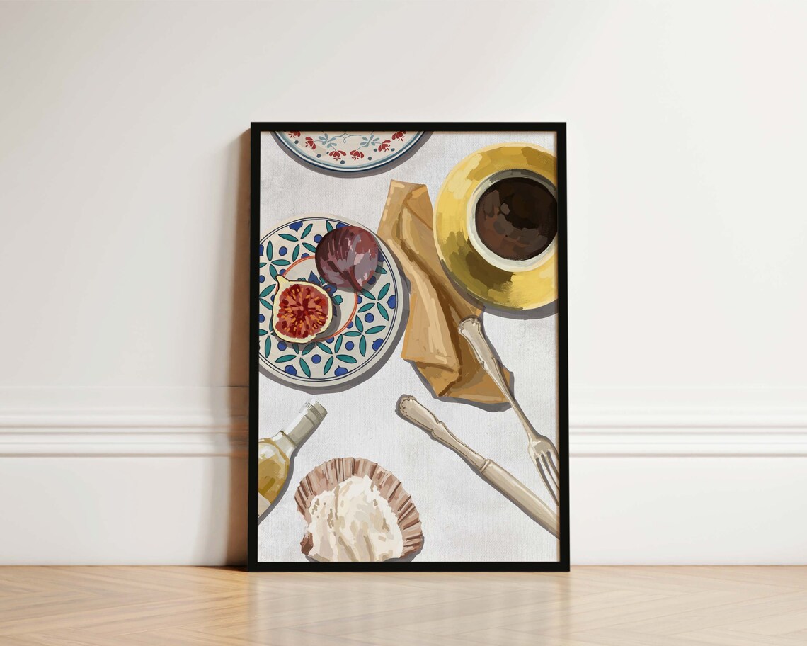 Fig And Oyster Kitchen Decor, French Food Poster