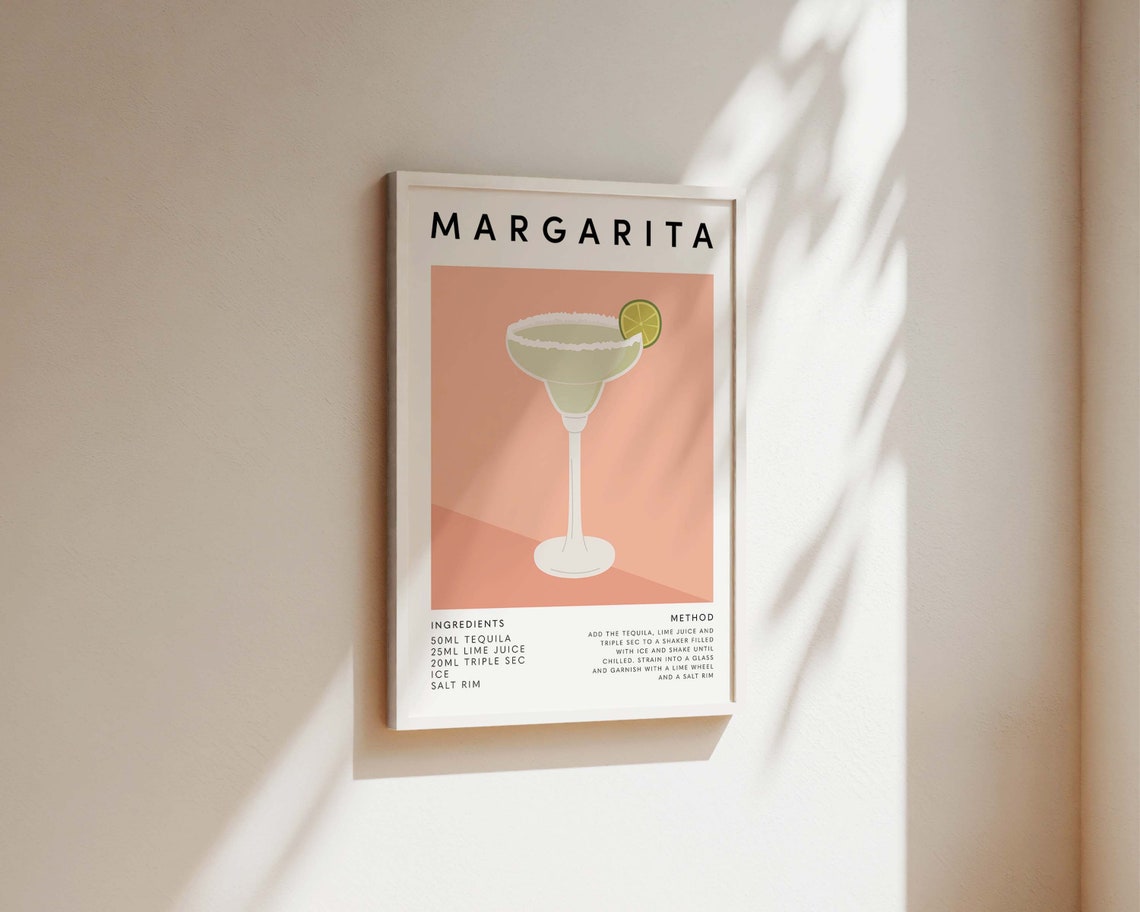 Margarita Cocktail Poster, Kitchen Wall Art - Image 2