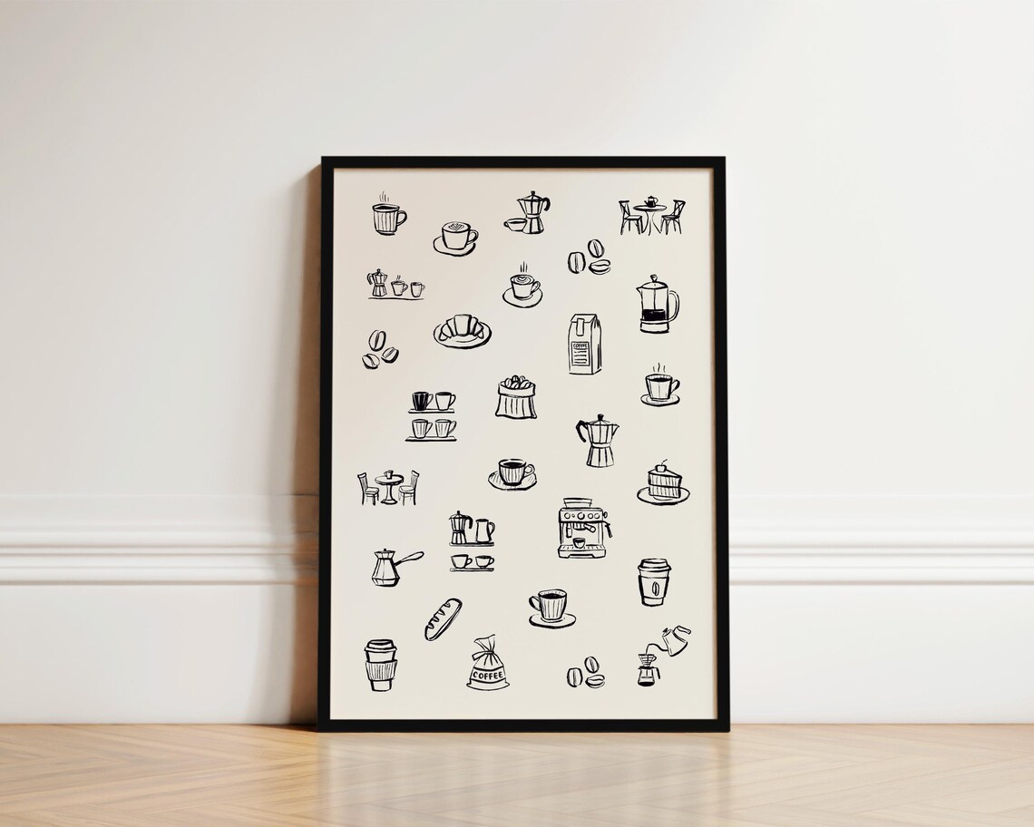 Retro Coffee Table Kitchen Art Print