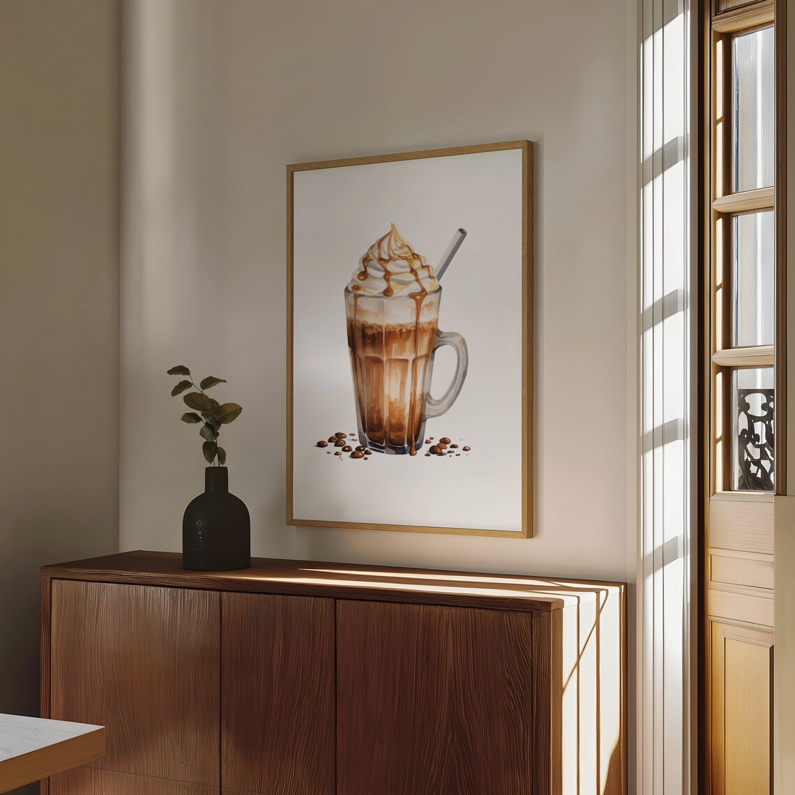 Iced Coffee Watercolour Wall Art Coffee Lover Dcor Kitchen Coffee Print Coffee Shop Dcor Caramel Latte Home Coffee Dcor Coffee Art - Image 4