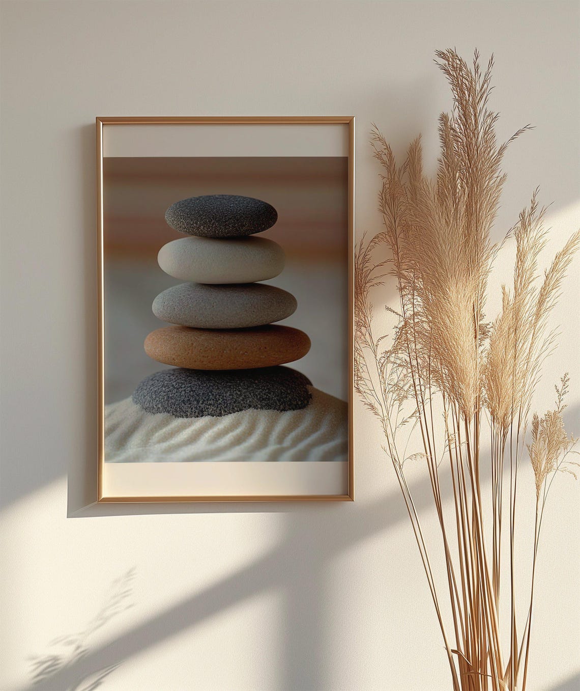 Modern Minimalist Stone Stack Wall Art Zen Balance Print Serene Rock Formation Calming Dcor For Home Or Office Nature Photography - Image 2