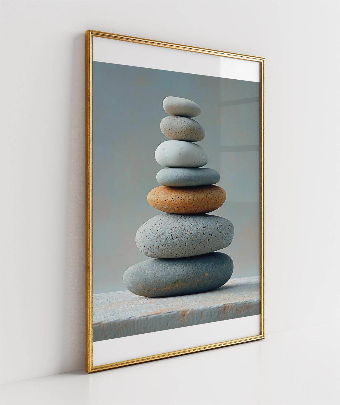 Perfectly Balanced Seven Stone Tower Serene Meditation Art Poster - Image 3
