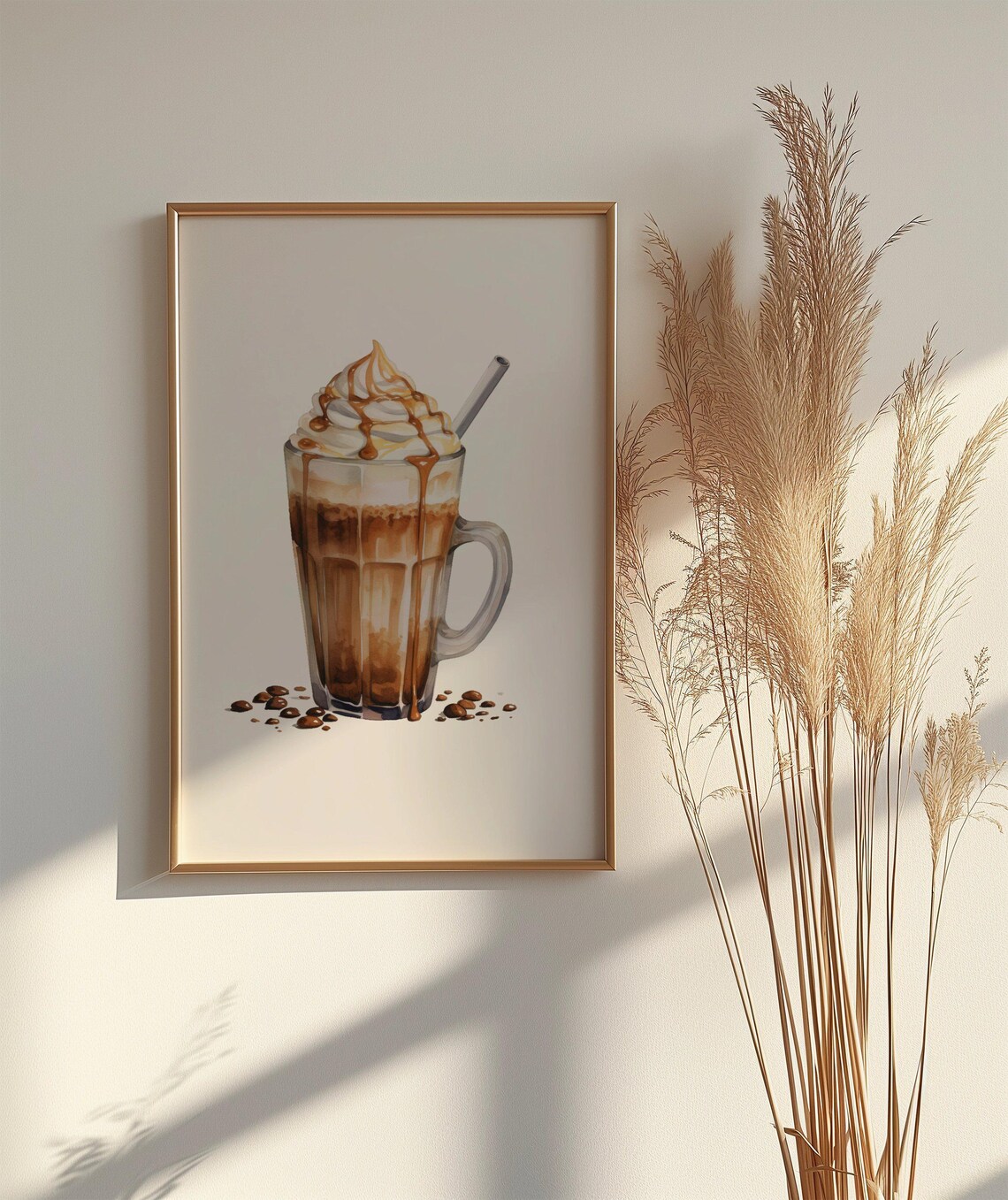 Iced Coffee Watercolour Wall Art Coffee Lover Dcor Kitchen Coffee Print Coffee Shop Dcor Caramel Latte Home Coffee Dcor Coffee Art - Image 2