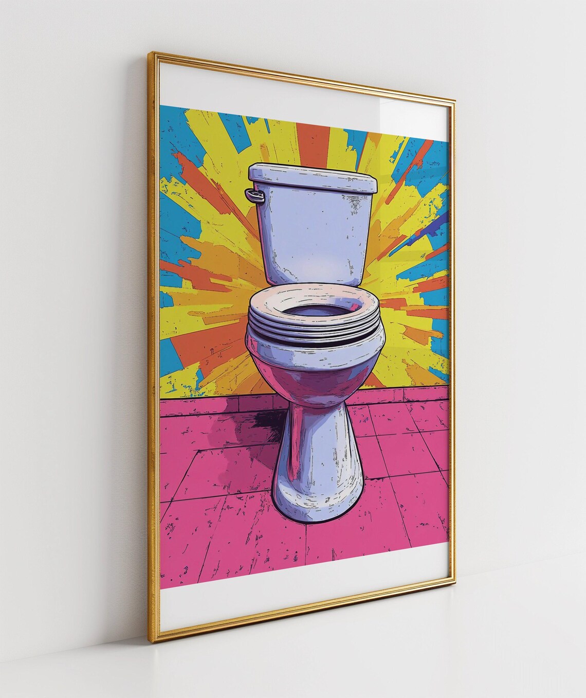 Colourful Pop Art Toilet Print For Bathroom Dcor Humorous Wall Art For Home Funny Toilet Print Vibrant Bathroom Artwork Quirky Poster - Image 3