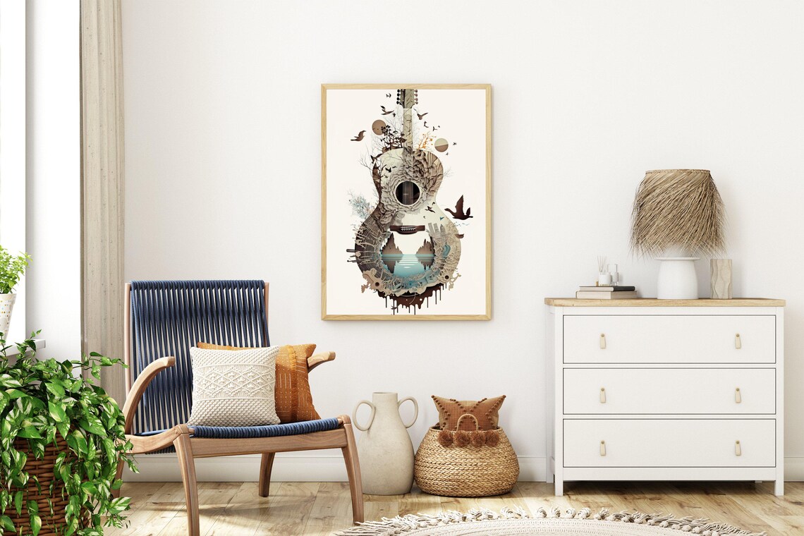 Acoustic Guitar Filled With a Dreamy Nature and City Dreamscape Poster - Image 4