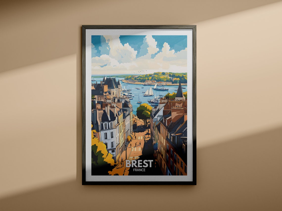 Brest Travel Print France Brest Travel Poster France Travel Poster France Cityscape Wall Art Unique City Art Decor - Image 3
