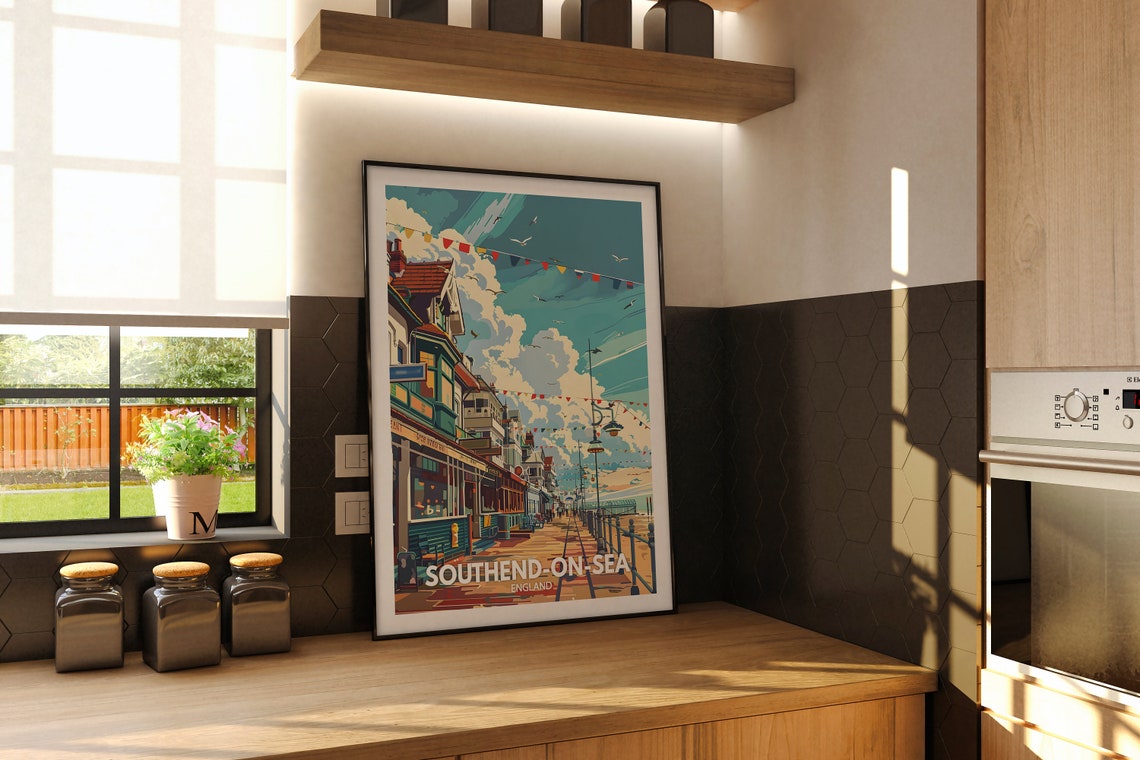 Southend On Sea Art Print England Southend On Sea Art Poster England Travel Poster United Kingdom Wall Art English Art Decor - Image 2