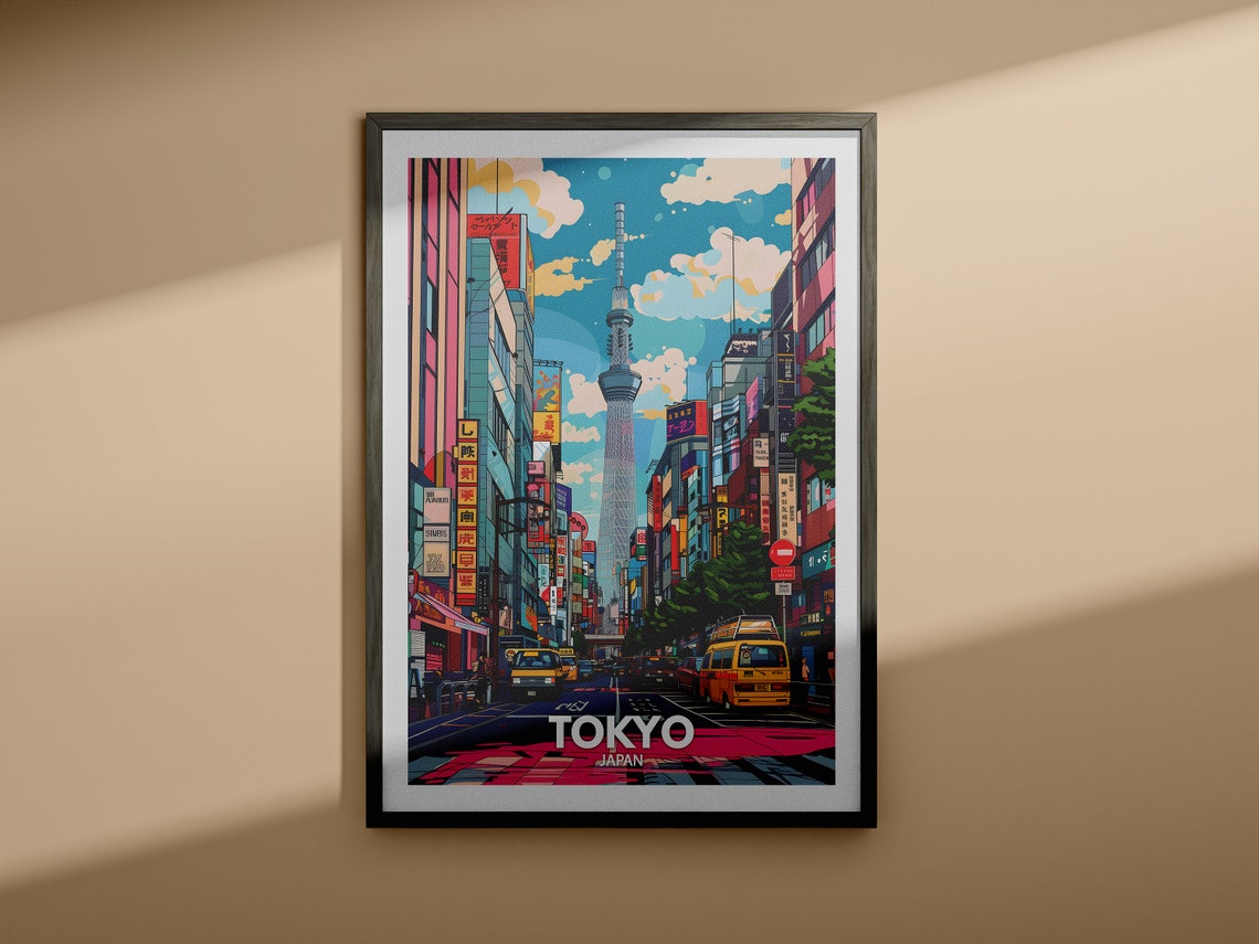 Tokyo Travel Print Japan Tokyo Travel Poster Japan Travel Poster Japan Cityscape Wall Art Unique City Decor - Image 3