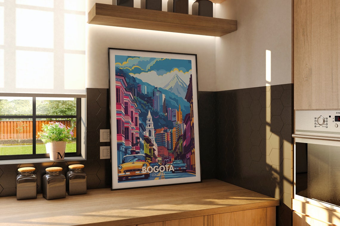 Bogota Art Print Colombia Bogota Poster Colombia Travel Poster Colombia Cityscape Wall Art Unique City Decor - Image 2