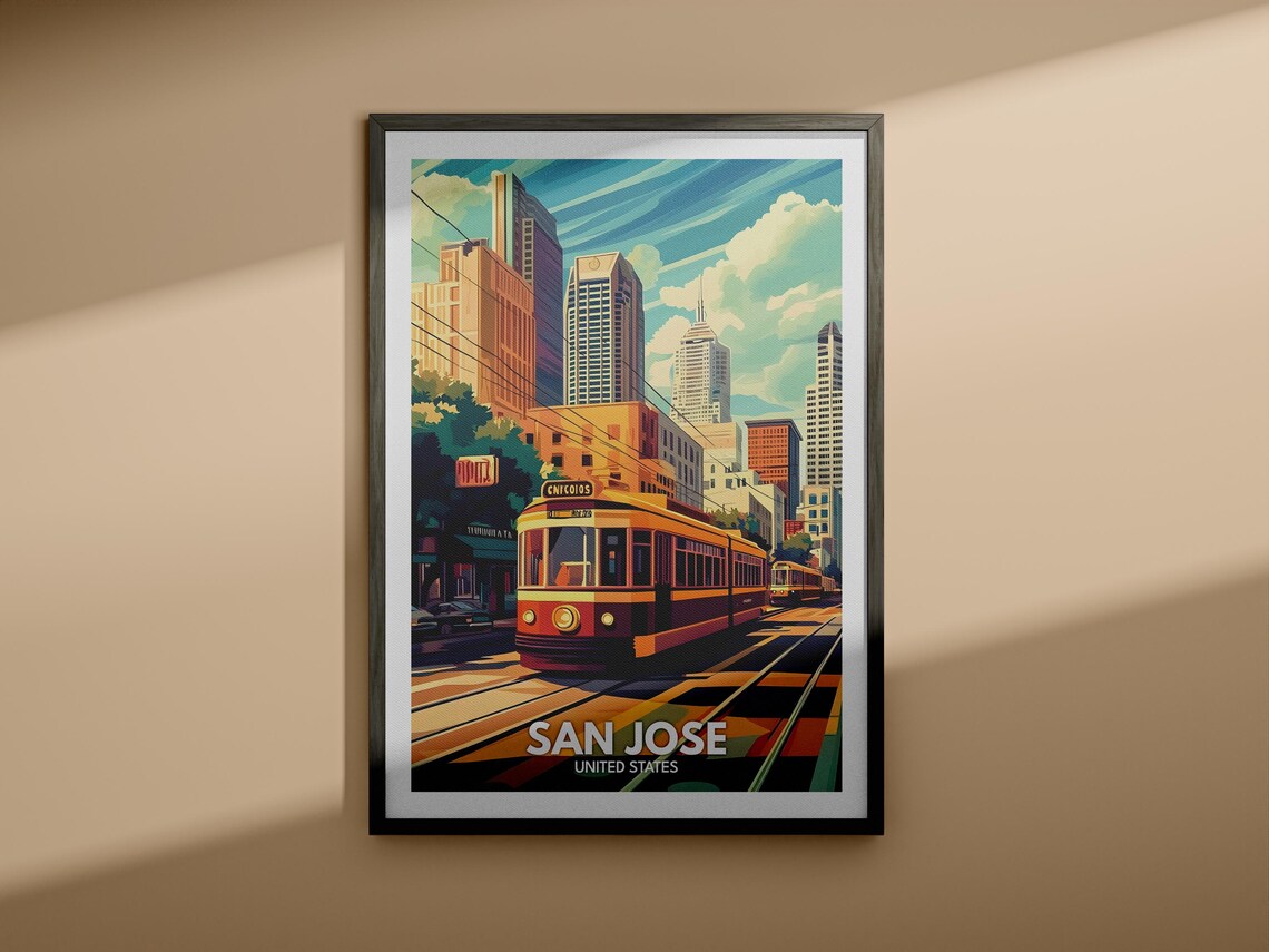 San Jose Travel Poster, United States Cityscape - Image 3