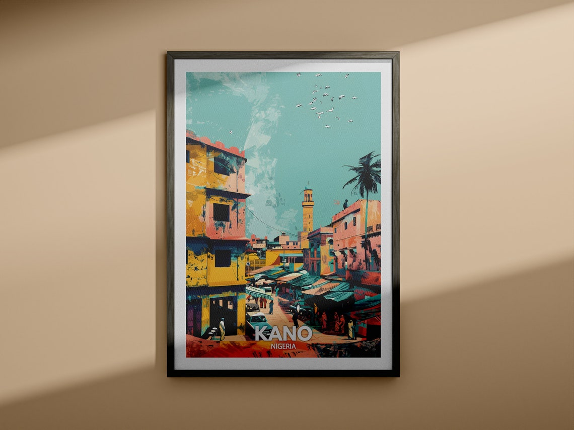 Kano Travel Print Nigeria Kano Travel Poster Nigeria Travel Poster Nigeria Cityscape Wall Unique City Decor - Image 3
