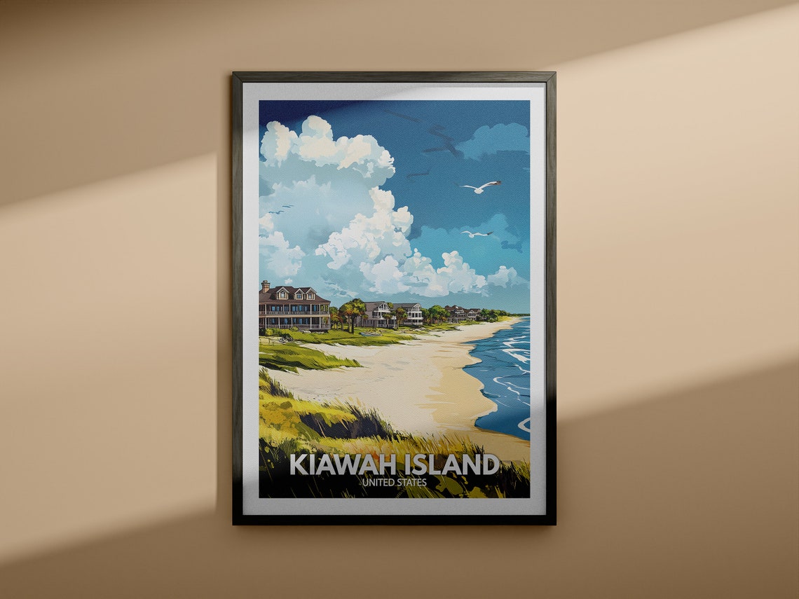 Kiawah Island Print United States Kiawah Island Poster United States Poster Natural Island Wall Art Seaside Art Decor - Image 3