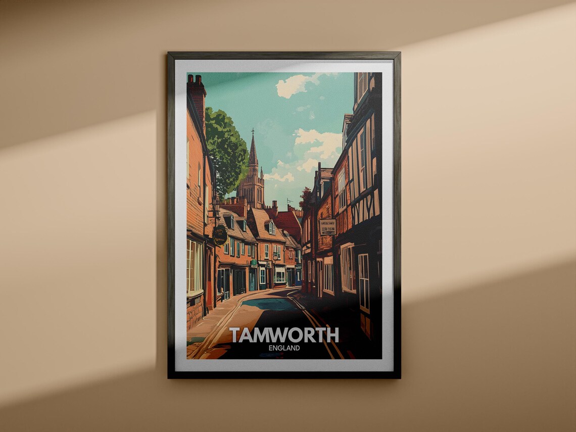 Tamworth Travel Poster, England Wall Art - Image 3