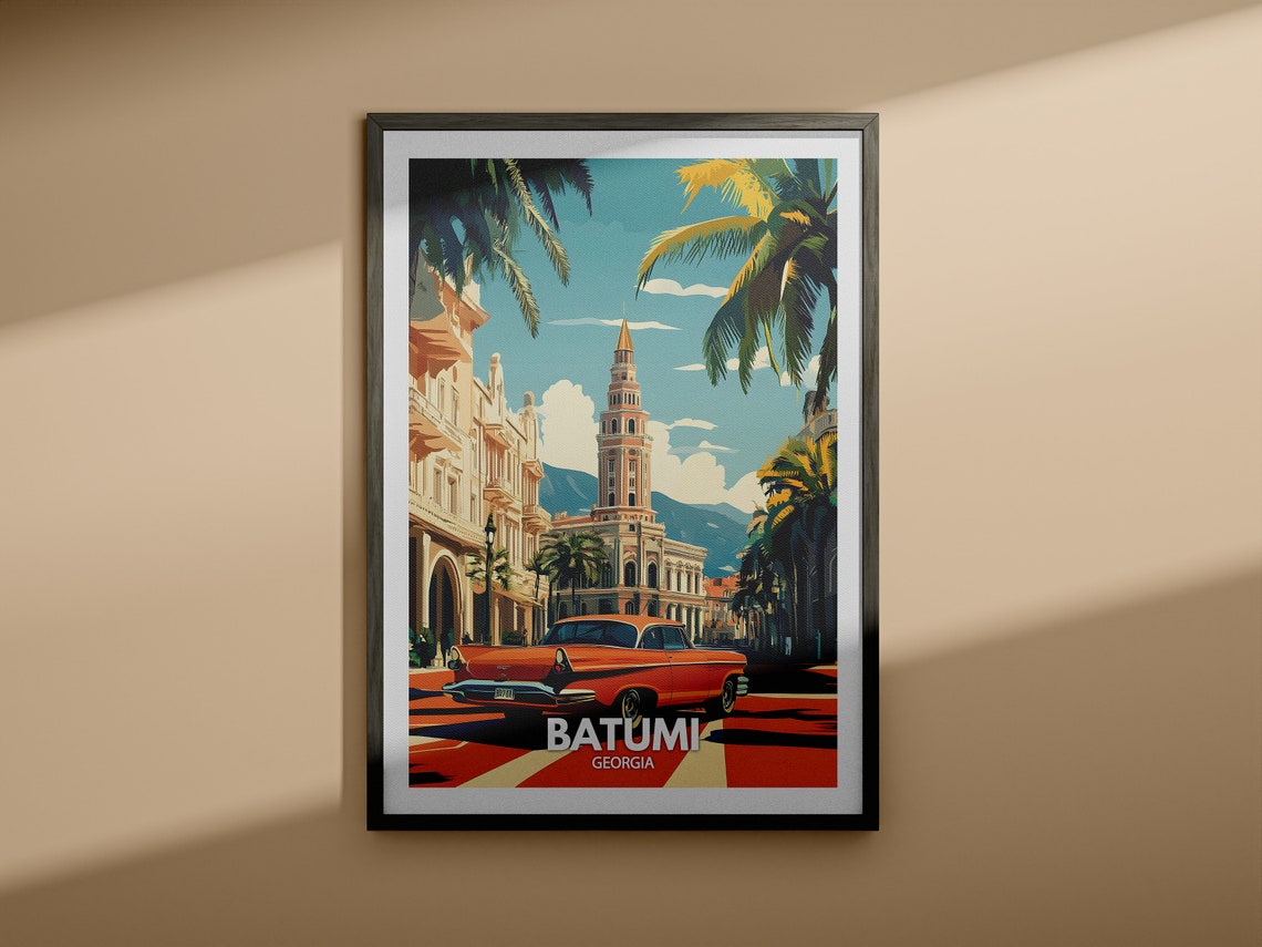 Batumi Travel Print Georgia Batumi Travel Poster Georgia Travel Poster Georgia Cityscape Wall Art Unique City Art Decor - Image 3