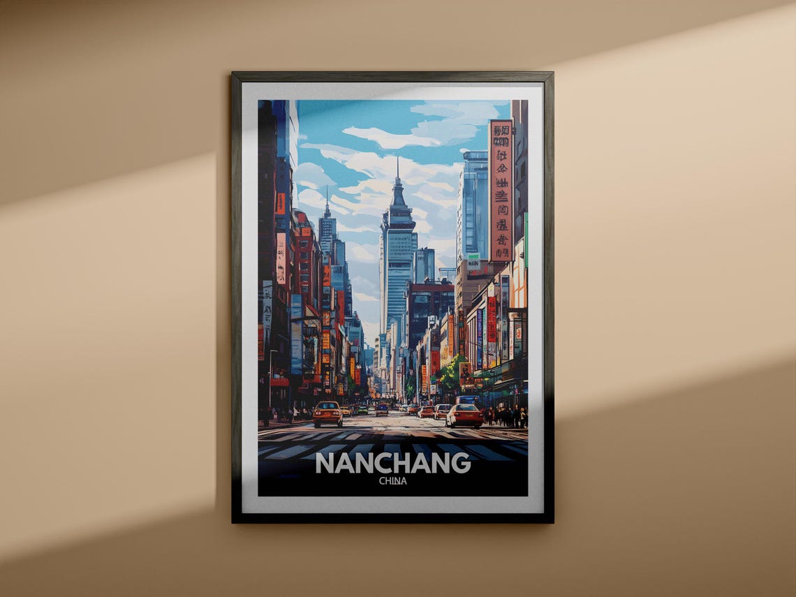Nanchang Travel Print China Nanchang Travel Poster China Travel Poster China Cityscape Wall Art Unique City Art Decor - Image 3
