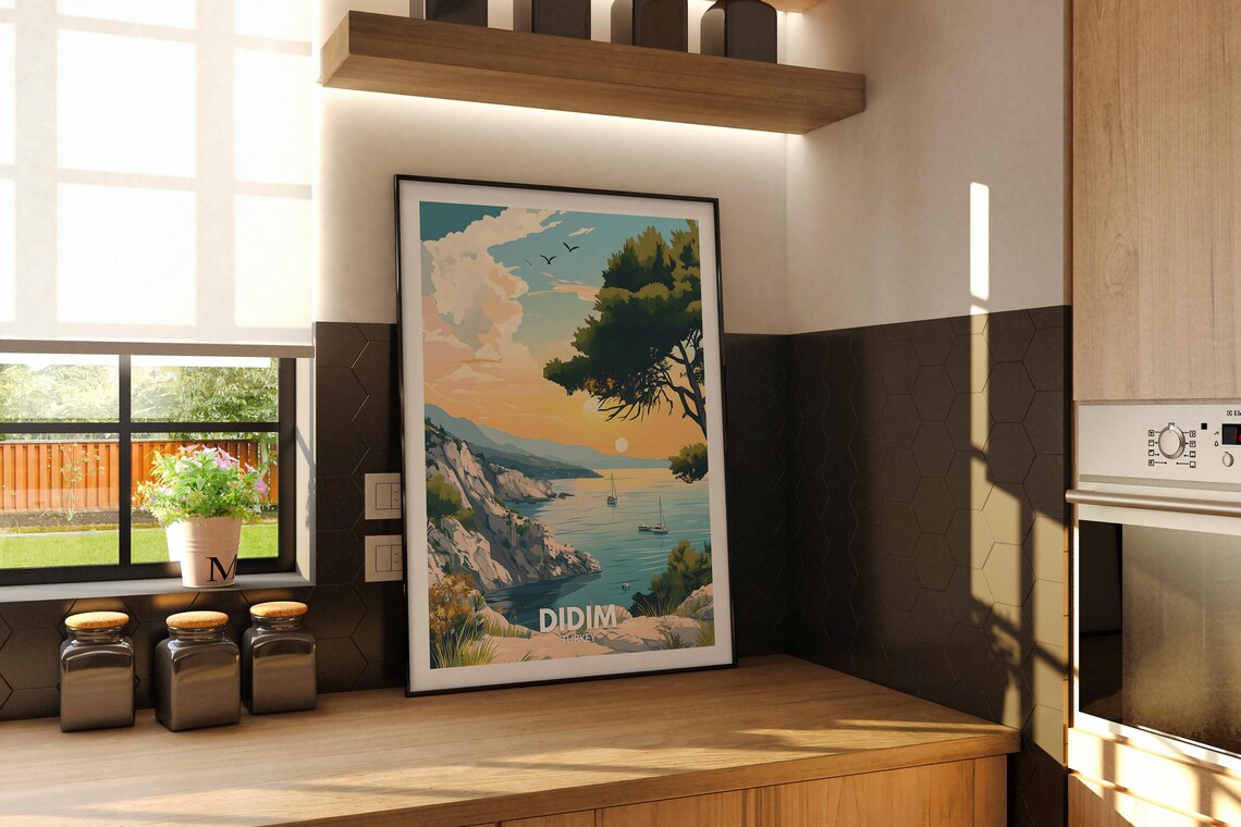 Didim Travel Print Turkey Didim Travel Poster Turkey Travel Poster Turkey Cityscape Wall Art Unique City Art Decor - Image 2