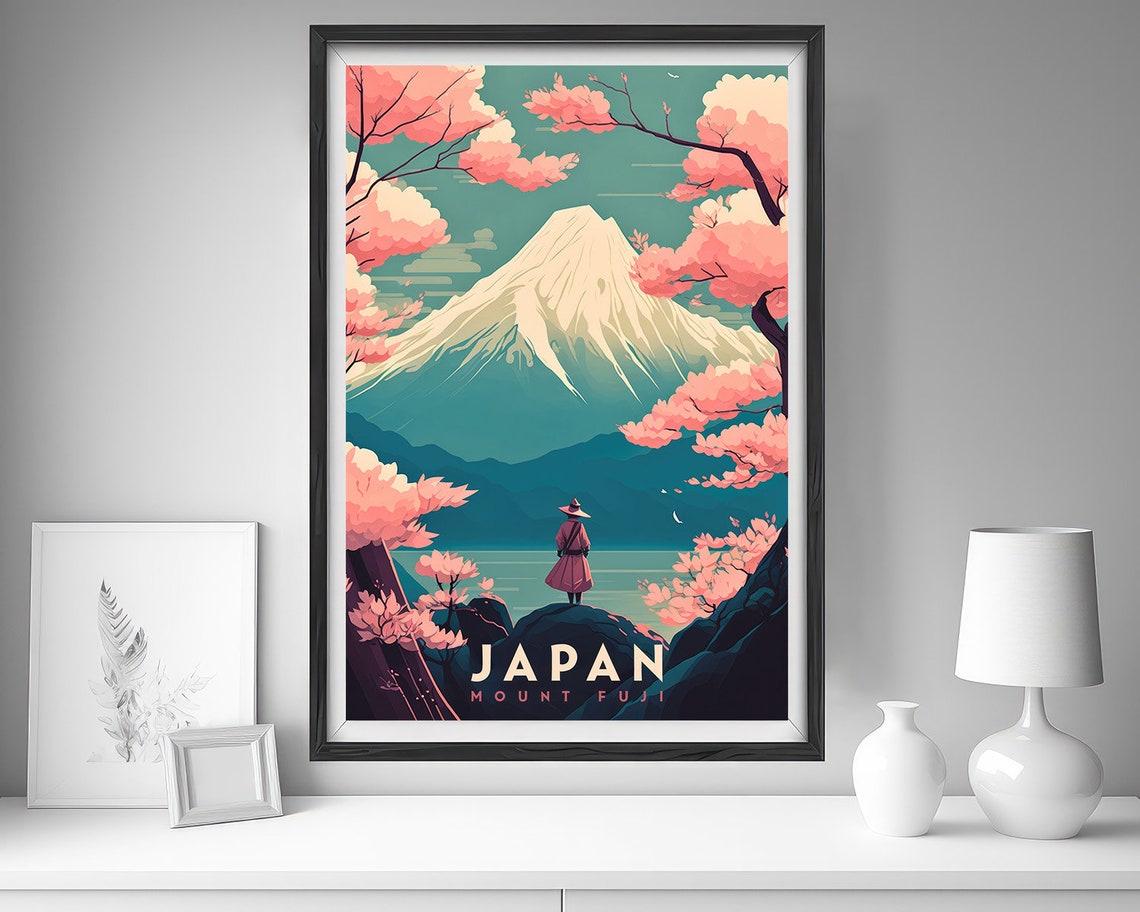 Mount Fuji Japan Travel Poster Japan Wall Art Print Mt Fuji Japan Painting Mt Fuji Japan Illustration Japan Watercolor Home Decor - Image 4