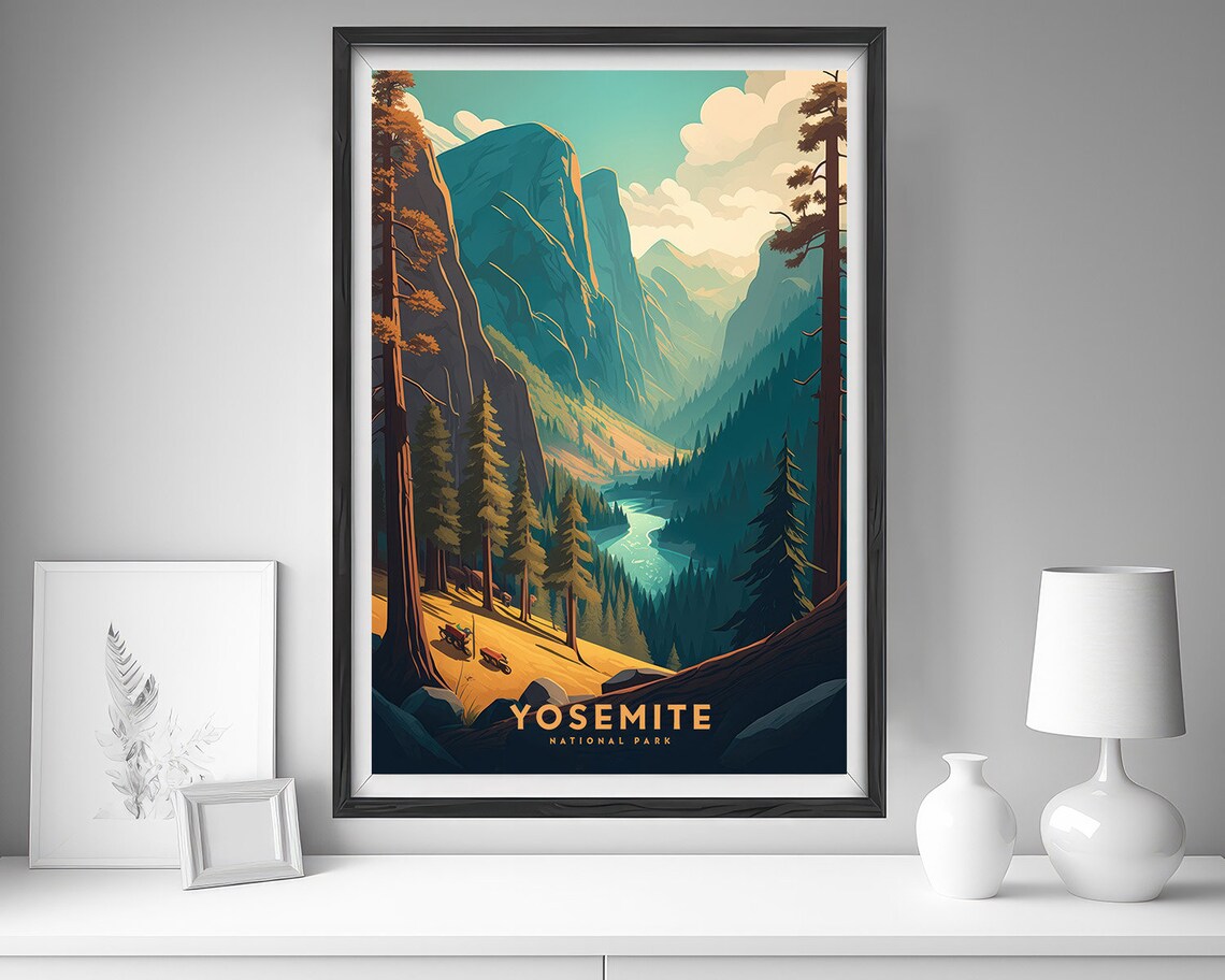 Yosemite Park Travel Poster, National Park Art Print - Image 4