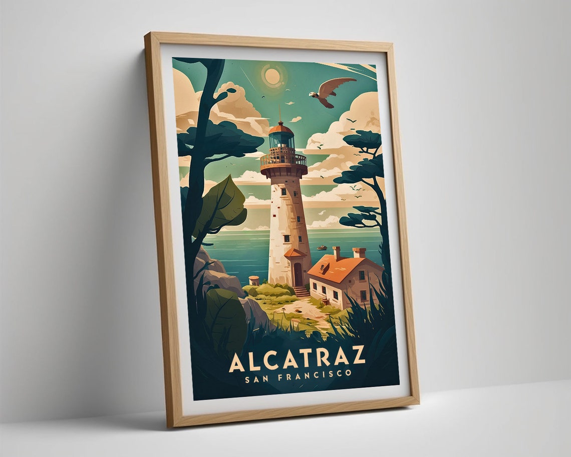Alcatraz Island San Francisco Lighthouse Coastal Travel Poster - Image 5