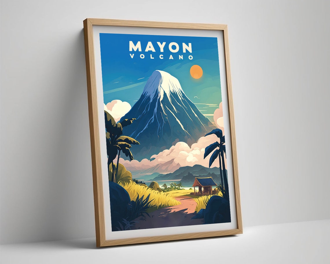 Mayon Volcano Philippines Perfect Cone Vintage Travel Poster - Image 5