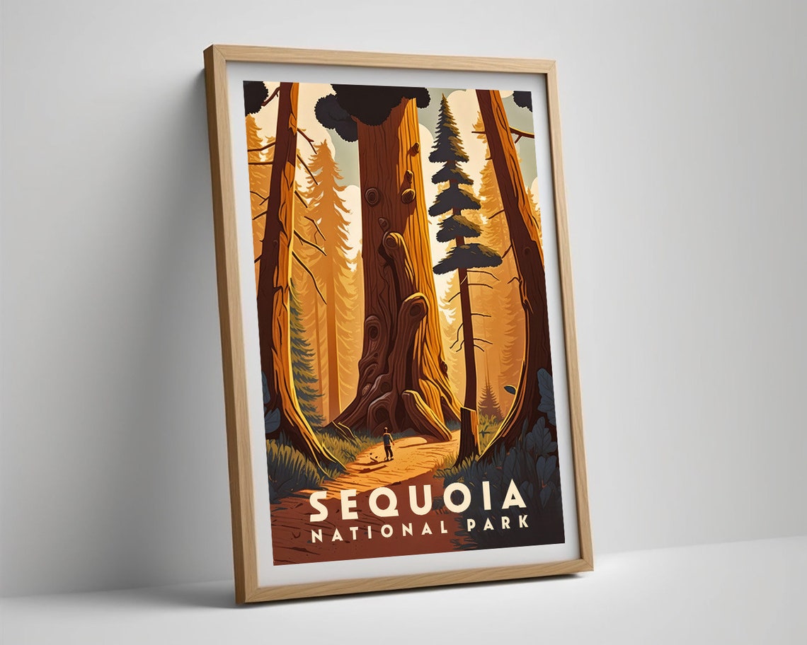 Sequoia National Park Vintage Travel Poster Giant Trees Forest - Image 5