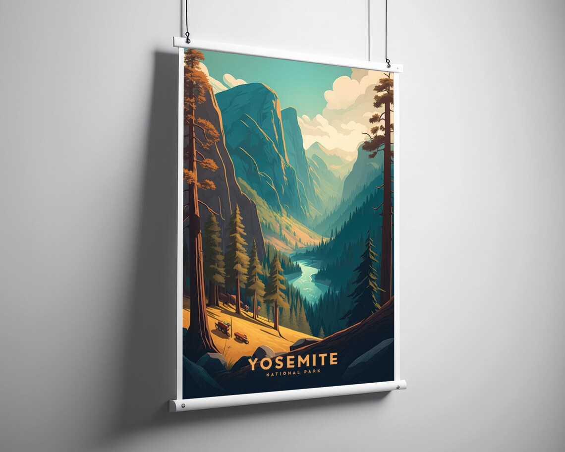Yosemite Park Travel Poster, National Park Art Print - Image 3