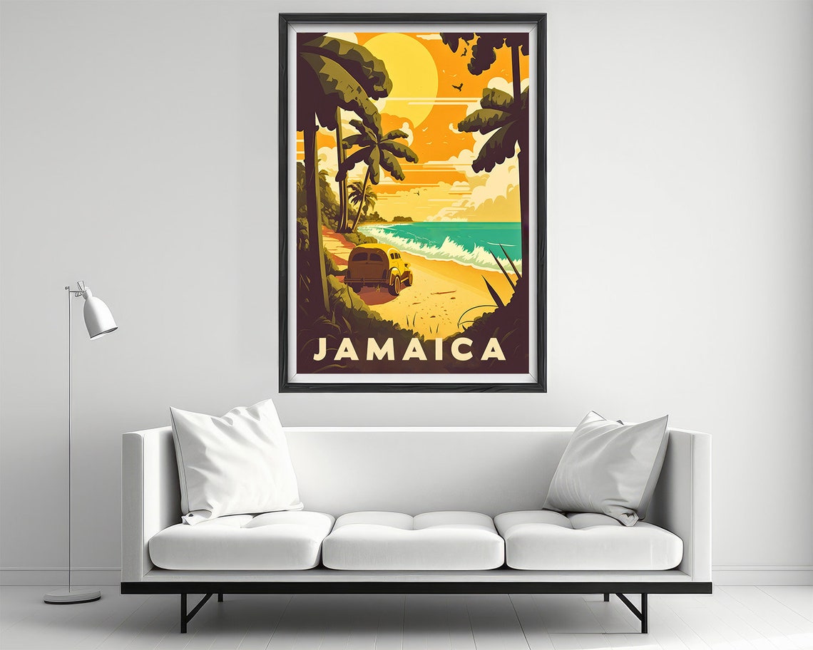Jamaica Travel Poster Jamaica Wall Art Jamaica Print Jamaica Jamaica Painting Jamaica Illustration Jamaica Art Jamaica Home Decor - Image 2