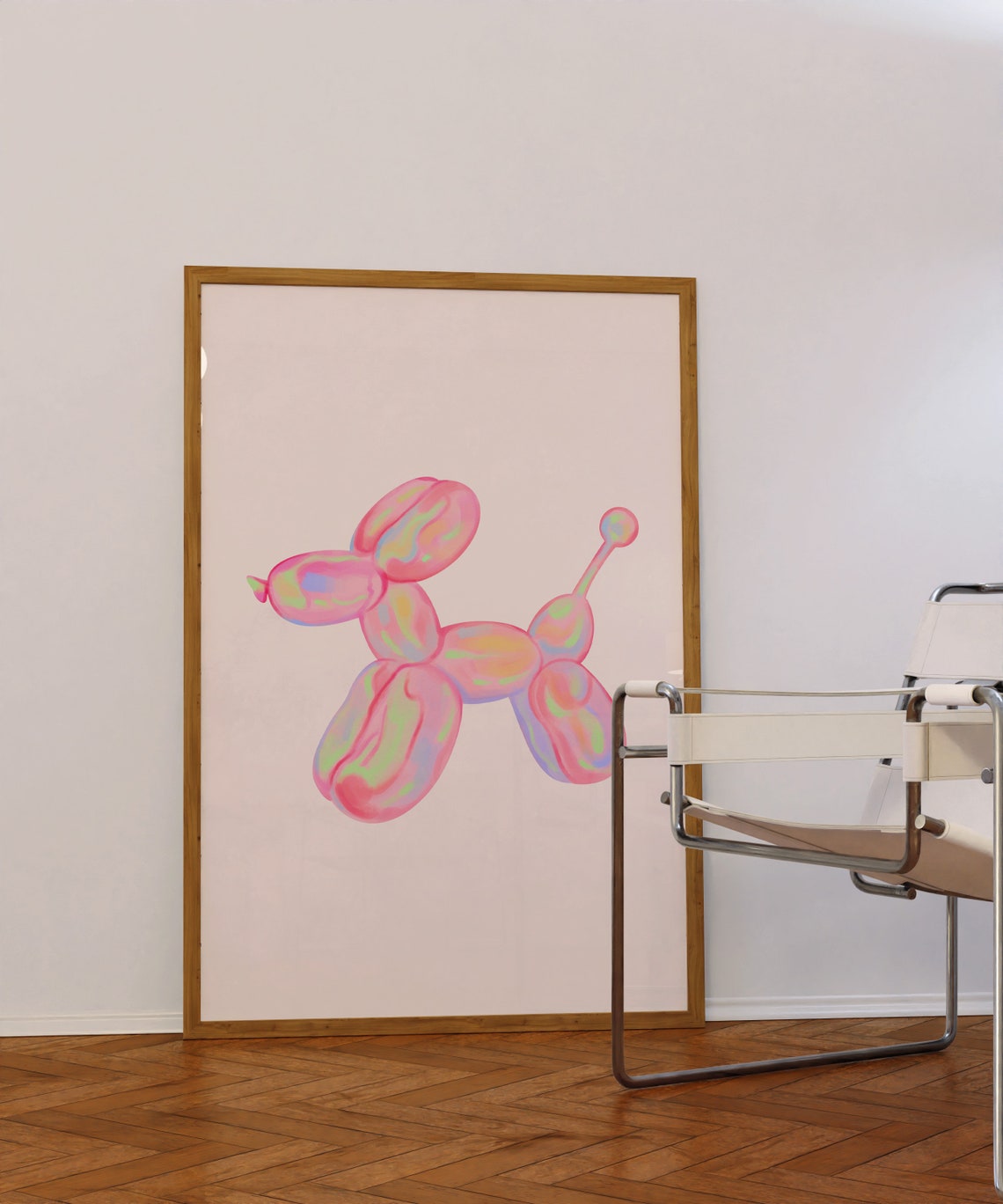Pink Iridescent Balloon Dog Pop Art Cute Girly Room Decor Poster - Image 2