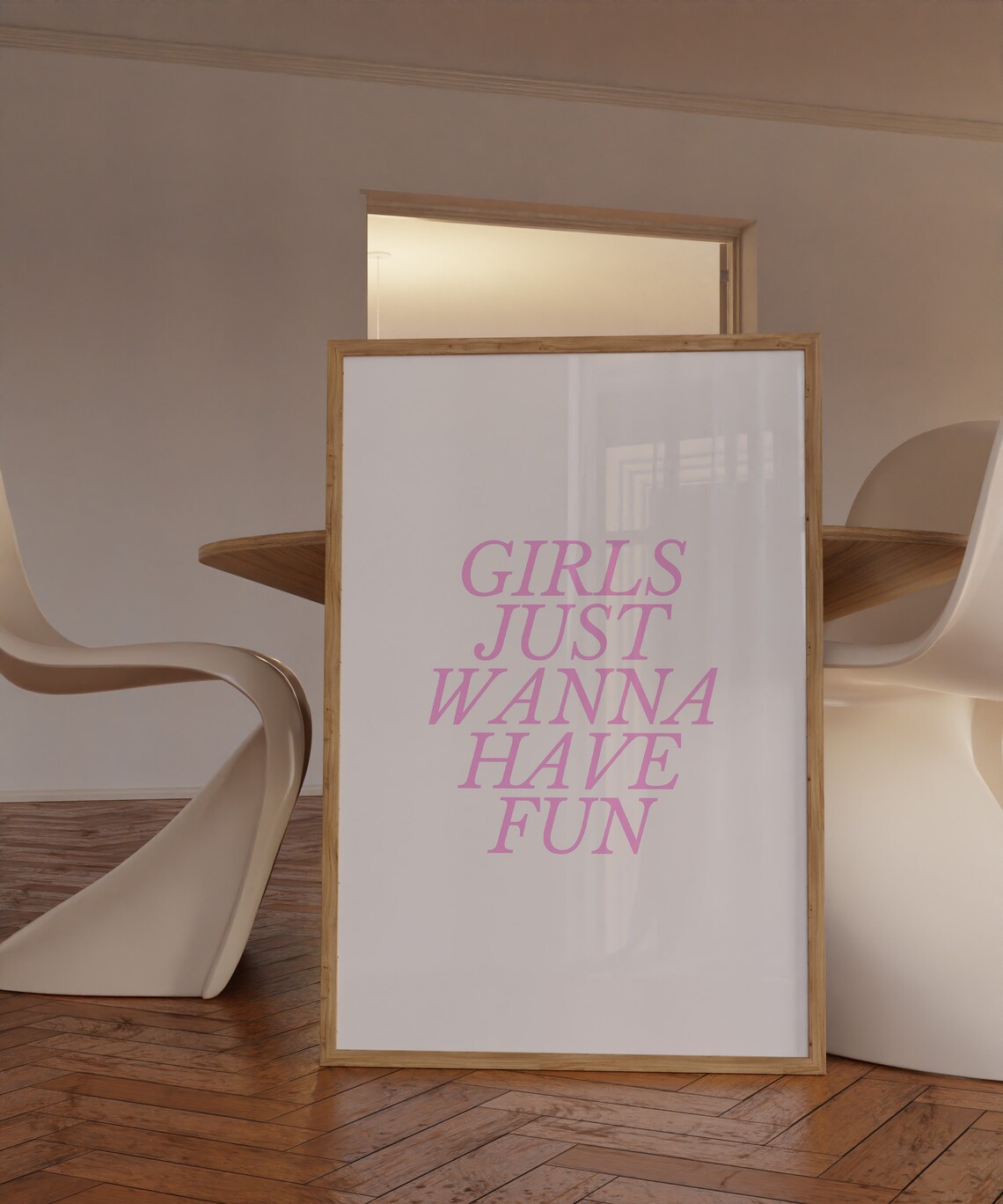 Pink Typography Art Print, Preppy Bedroom Decor - Image 2