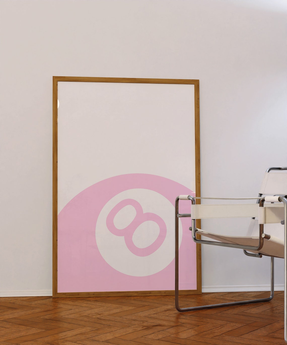 Pink Eight Ball Billiards Minimalist Trendy Room Decor Poster - Image 2