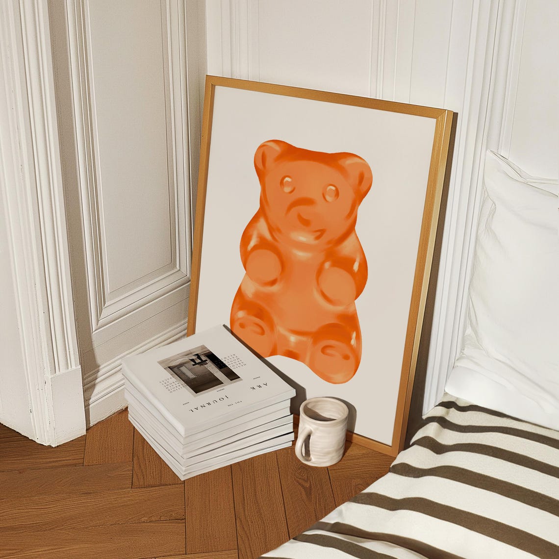 Glossy Orange Gummy Bear Pop Candy Fun Trendy Kids Room Poster - Image 3