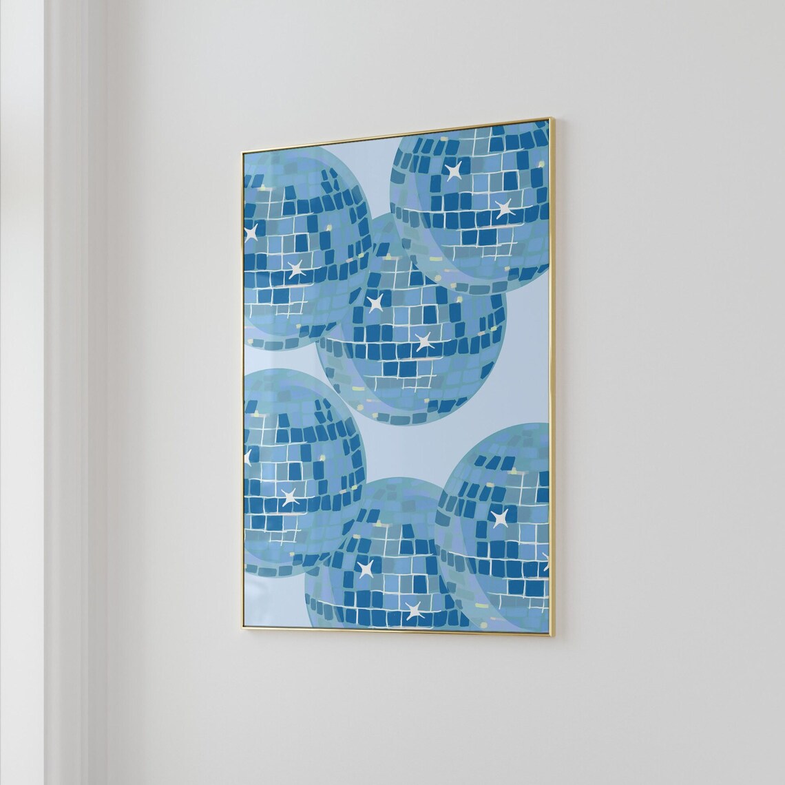 Navy Blue Disco Wall Art, Trendy Aesthetic Poster - Image 3