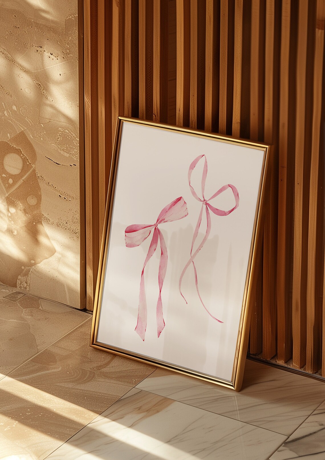 Bows Ribbon Wall Art, Preppy Dorm Art Print