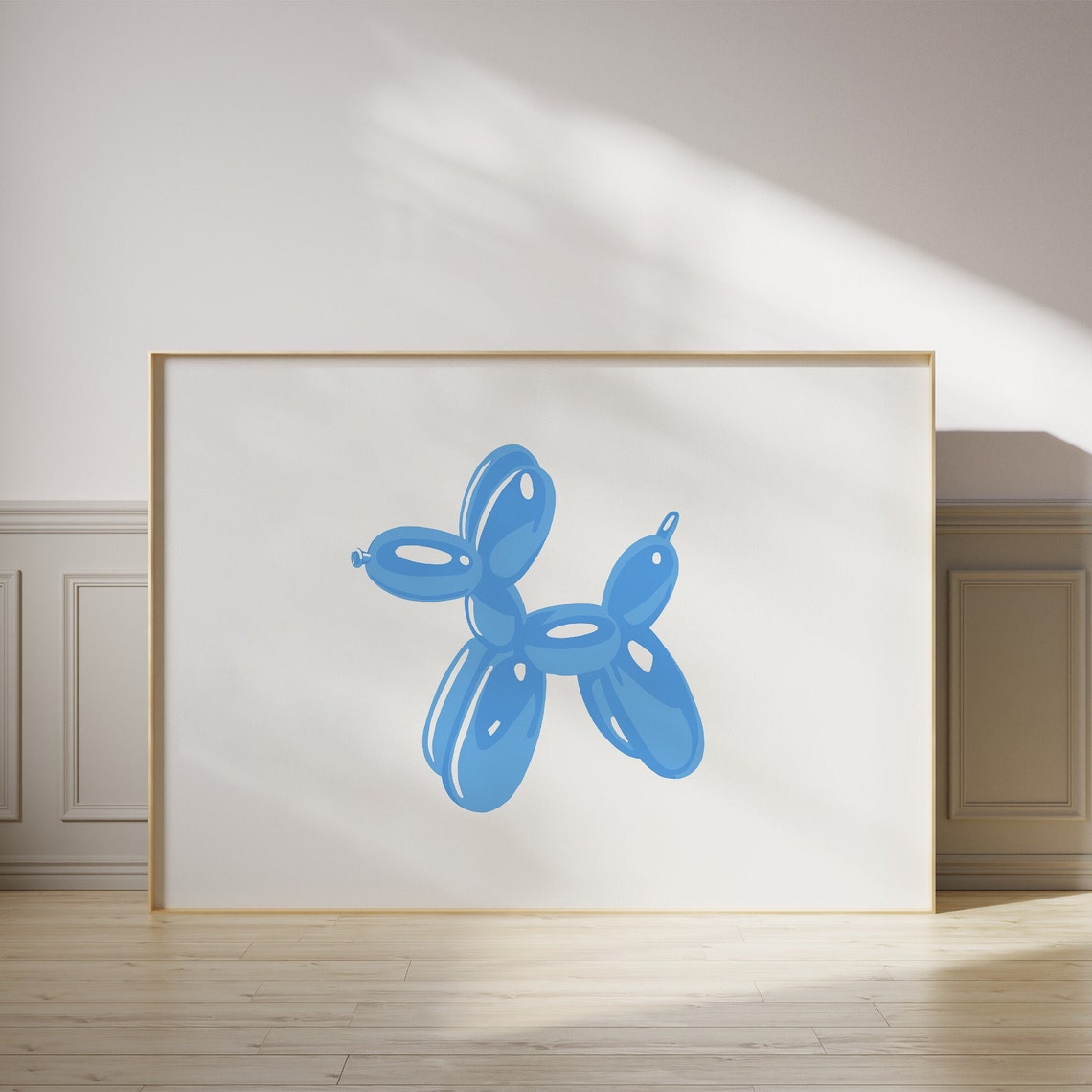 Blue Balloon Dog Pop Art Playful Minimalist Room Decor Poster - Image 3