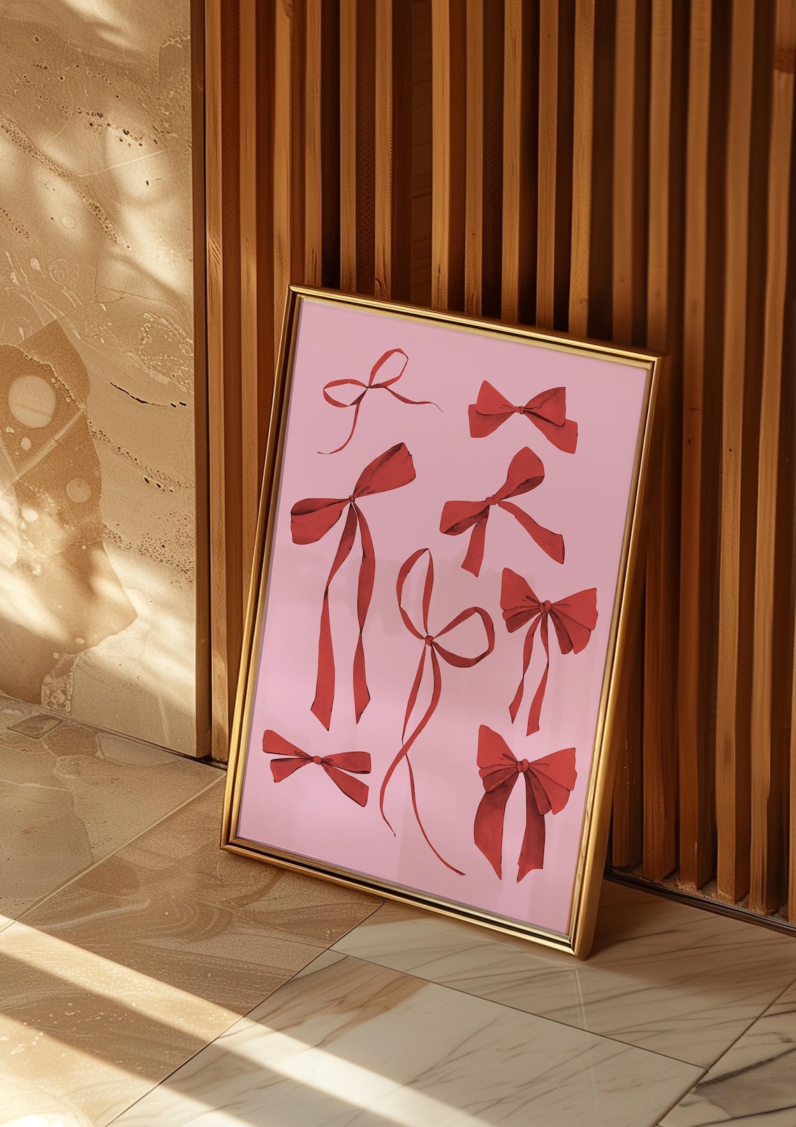 Bow Wall Art Trendy Pink Preppy Art Print - Image 3