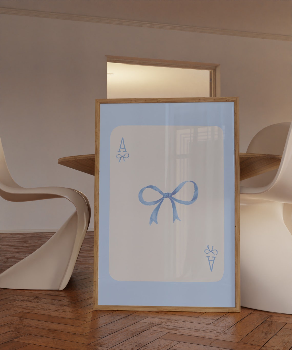 Trendy Art Prints Blue Bow Wall Art Print Girly Wall Art College Apartment Decor Watercolor Bow Print Teen Girl Wall Art Preppy Art Prints - Image 2