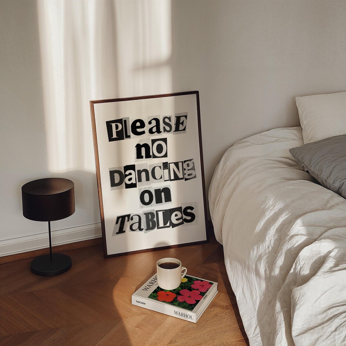 Please No Dancing On Tables Retro Typography Art Print