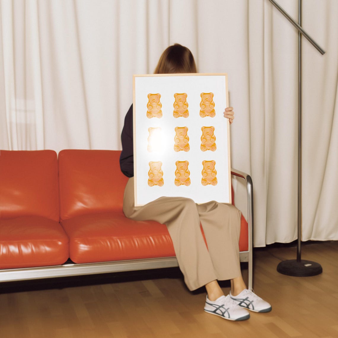 Nine Orange Gummy Bears Grid Pop Candy Kids Fun Trendy Room Poster - Image 4
