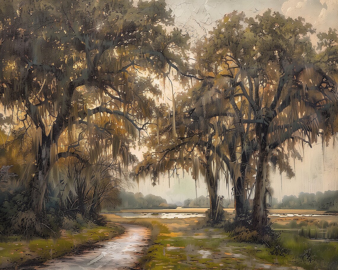 Live Oaks Charleston Georgia Avenue Of Oaks Art Print - Image 2