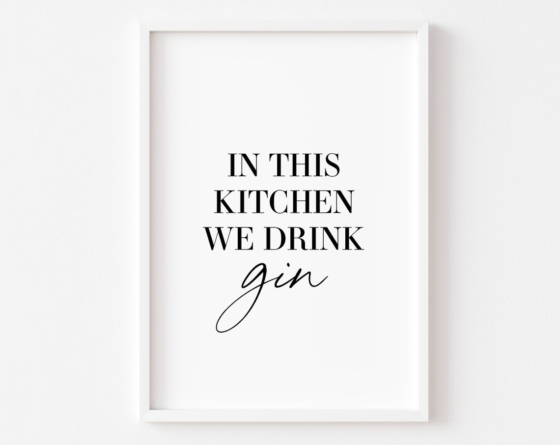 Kitchen Gin Wall Art Print, Food and Drink Decor
