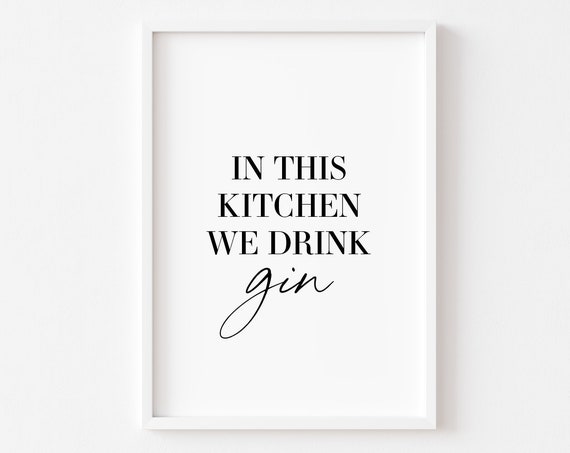 Kitchen Gin Wall Art Print, Food and Drink Decor