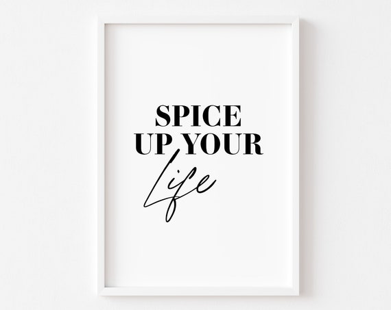 Kitchen Prints Food Print Spice Up Your Life Wall Art Decor Home Funny