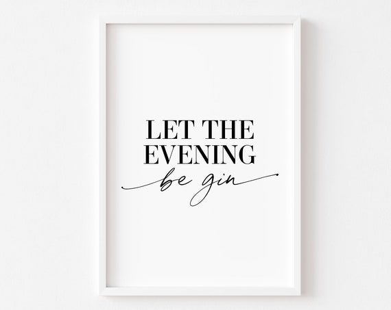 Kitchen Print Wall Art Gin Funny Prints Alcohol Decor Home Bedroom